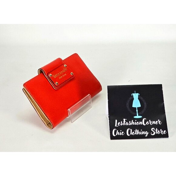 Kate Spade Women's Orange Leather Wellesley Stacy Leather Bifold Wallet 2143 - Picture 3 of 9